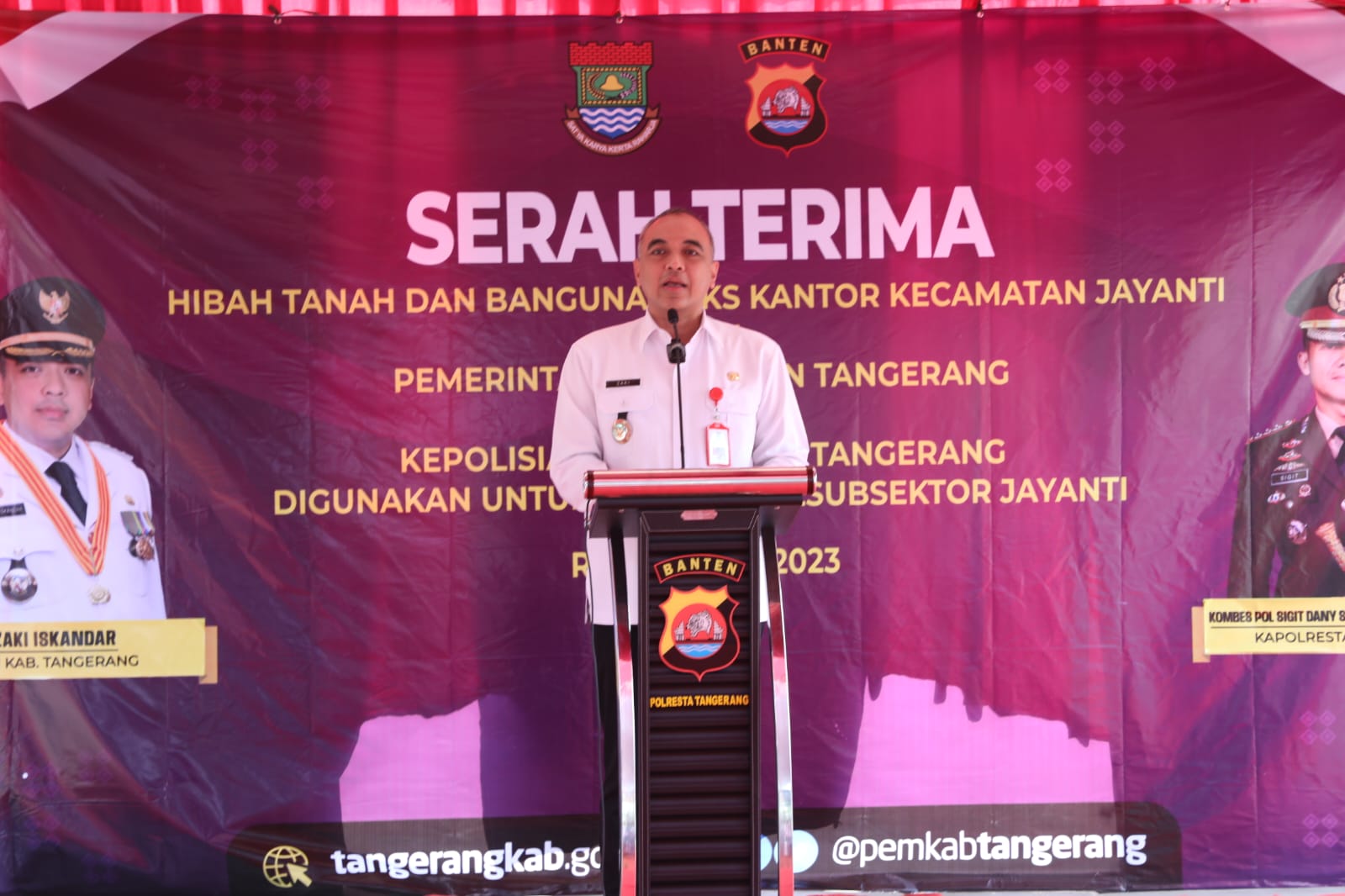 Tanah dan Bangunan Eks  Kecamatan Jayanti Dihibahkan ke Polresta Tangerang