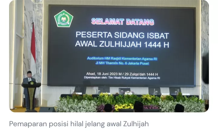 Hasil Sidang Isbat, Pemerintah Tetapkan Idul Adha 29 Juni 2023