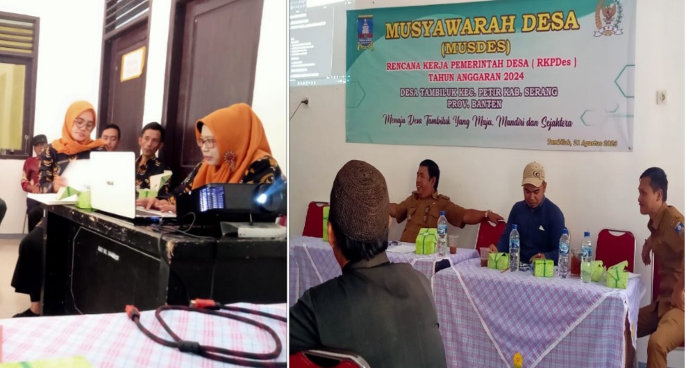 Warga Desa Tambiluk Kecamatan Petir Laksanakan Musyawarah Desa untuk Pelaksanaan Pembangunan 2024