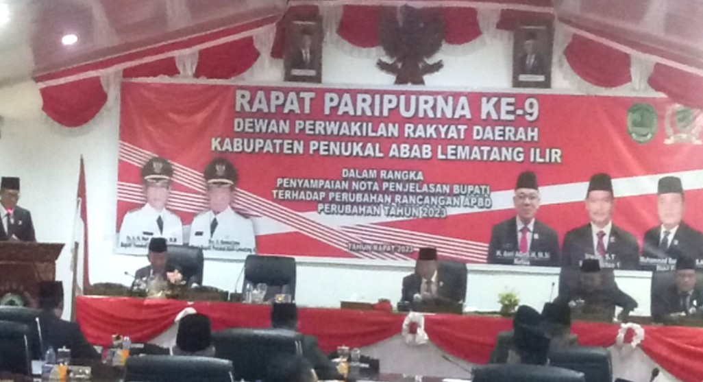 Rapat Paripurna DPRD Penyampaian Nota Penjelasan Bupati Terhadap Perubahan Rancangan ABPD Perubahan Tahun 2023