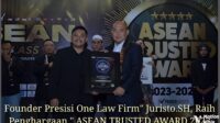 Founder Presisi One Law Firm Juristo,SH Raih Penghargaan “ASEAN TRUSTED AWARD 2023”