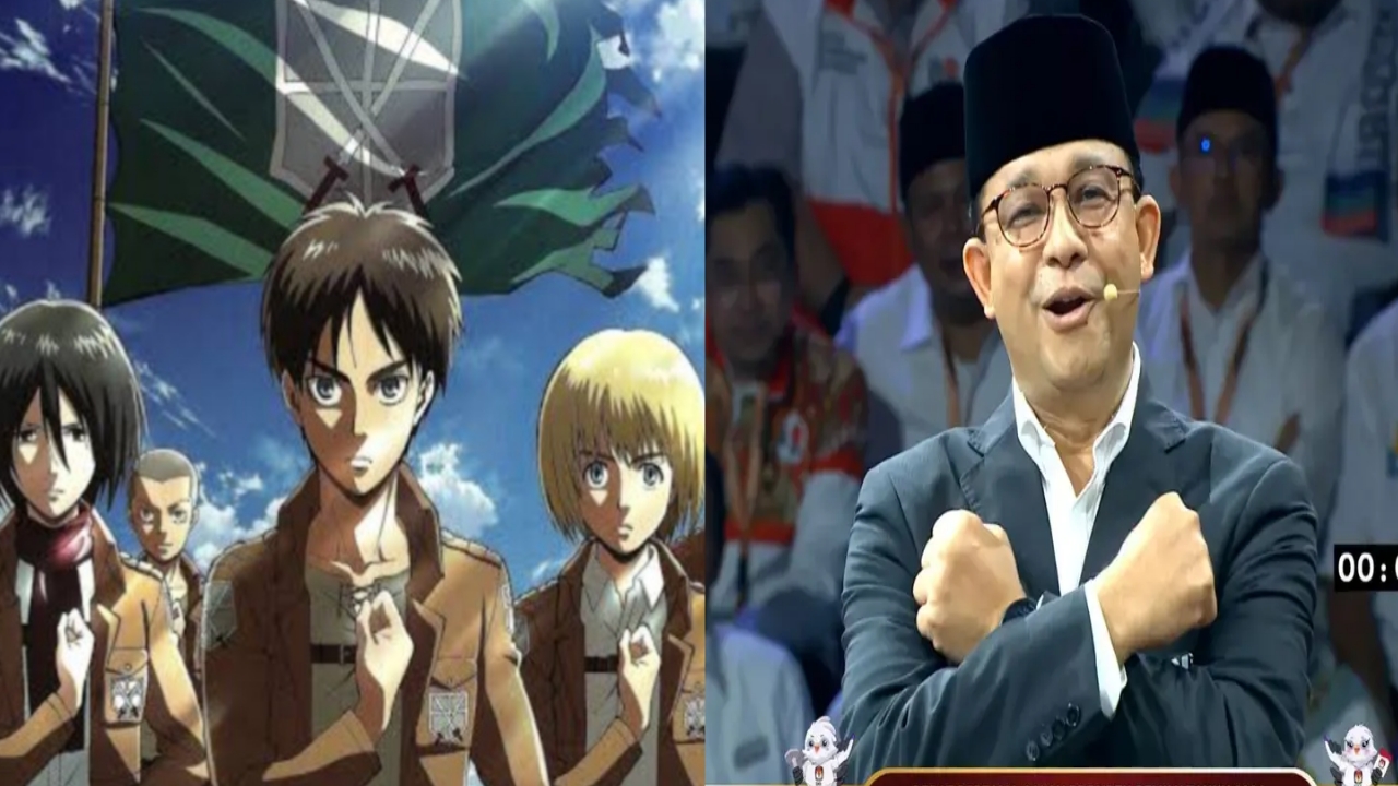 Anies Peragakan Gerakan Khas Attact on Titan saat Akhiri Debat Capres