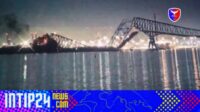 Disruduk Kapal Kontener, Jembatan 4 Jalur di AS Ambrol ke Sungai