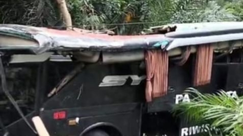 Akibat Rem Blong, Bus Study Tour Kembali Alami Kecelakaan di Tenggamus