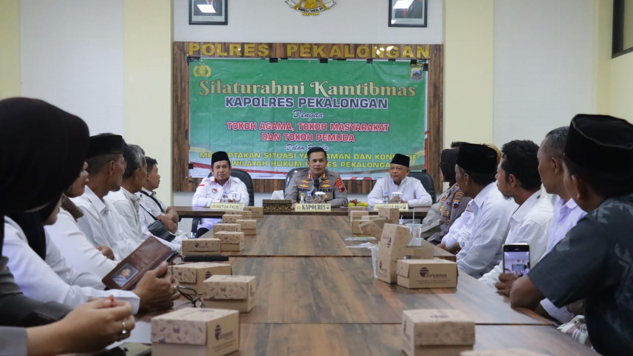 Ciptakan Kondusifitas Kamtibmas, Polres Pekalongan Gelar Silaturahmi dengan Tokoh Agama, Tokoh Masyarakat, dan Tokoh Pemuda