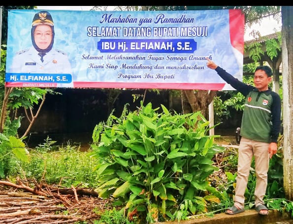 Sambut Kepulangan Elfianah, Ratusan Banner Selamat Datang Tersebar di Penjuru Mesuji