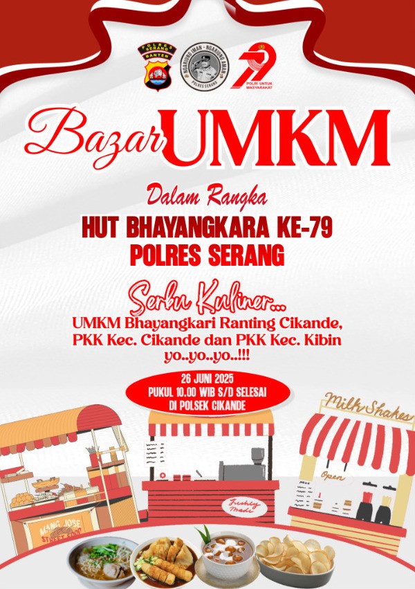Polsek Cikande Gelar Bazar UMKM, Semarakkan HUT Bhayangkara ke-79 dan Dorong Ekonomi Kerakyatan.