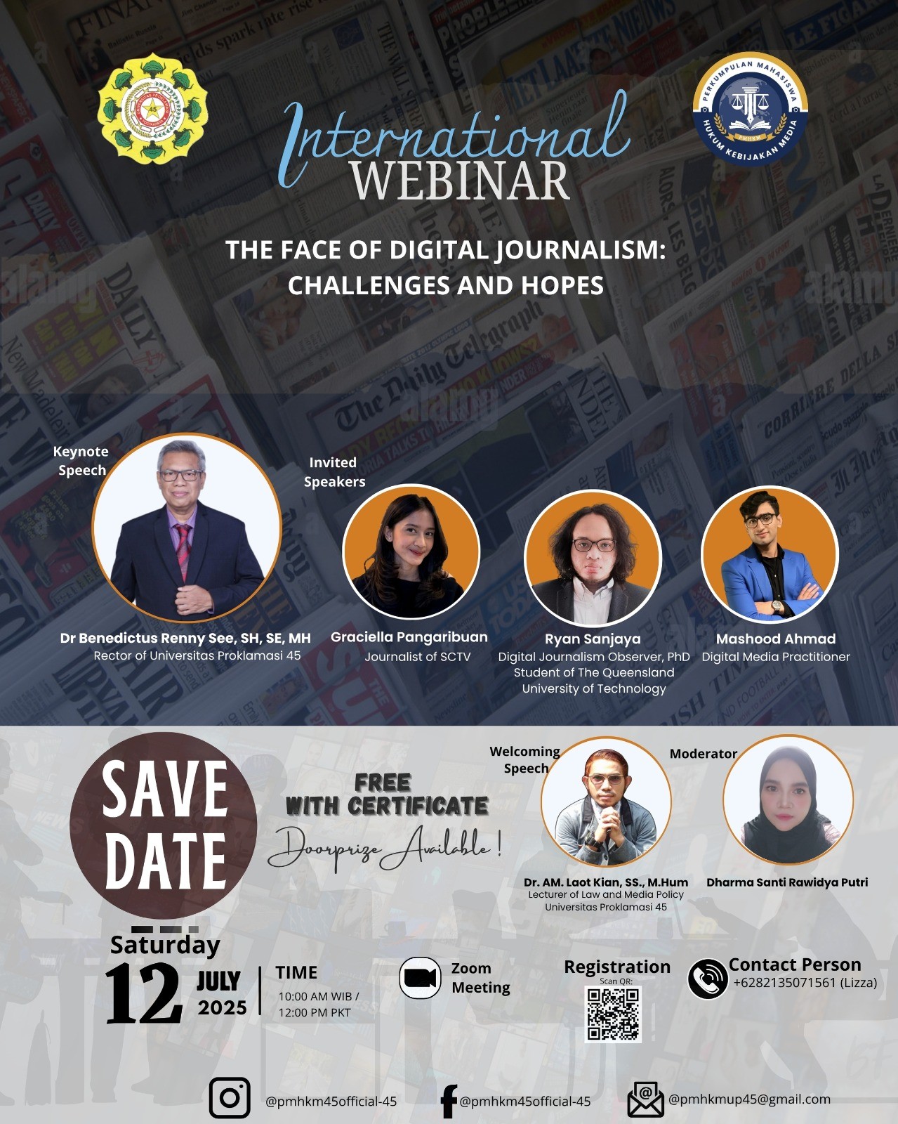 Universitas Proklamasi 45 Resmi Buka Diskusi Daring Webinar Internasional