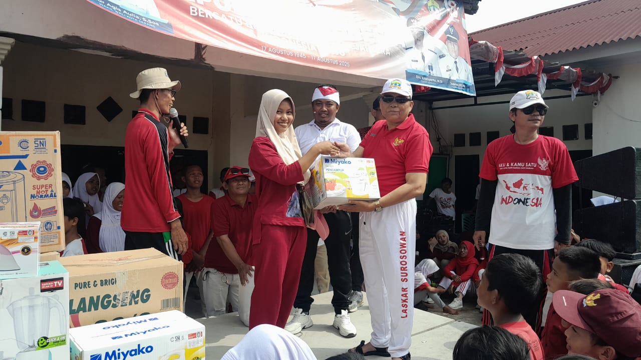 Meriahkan HUT ke-80 RI, Kelurahan Bendung Kasemen Gelar Senam dan Jalan Santai