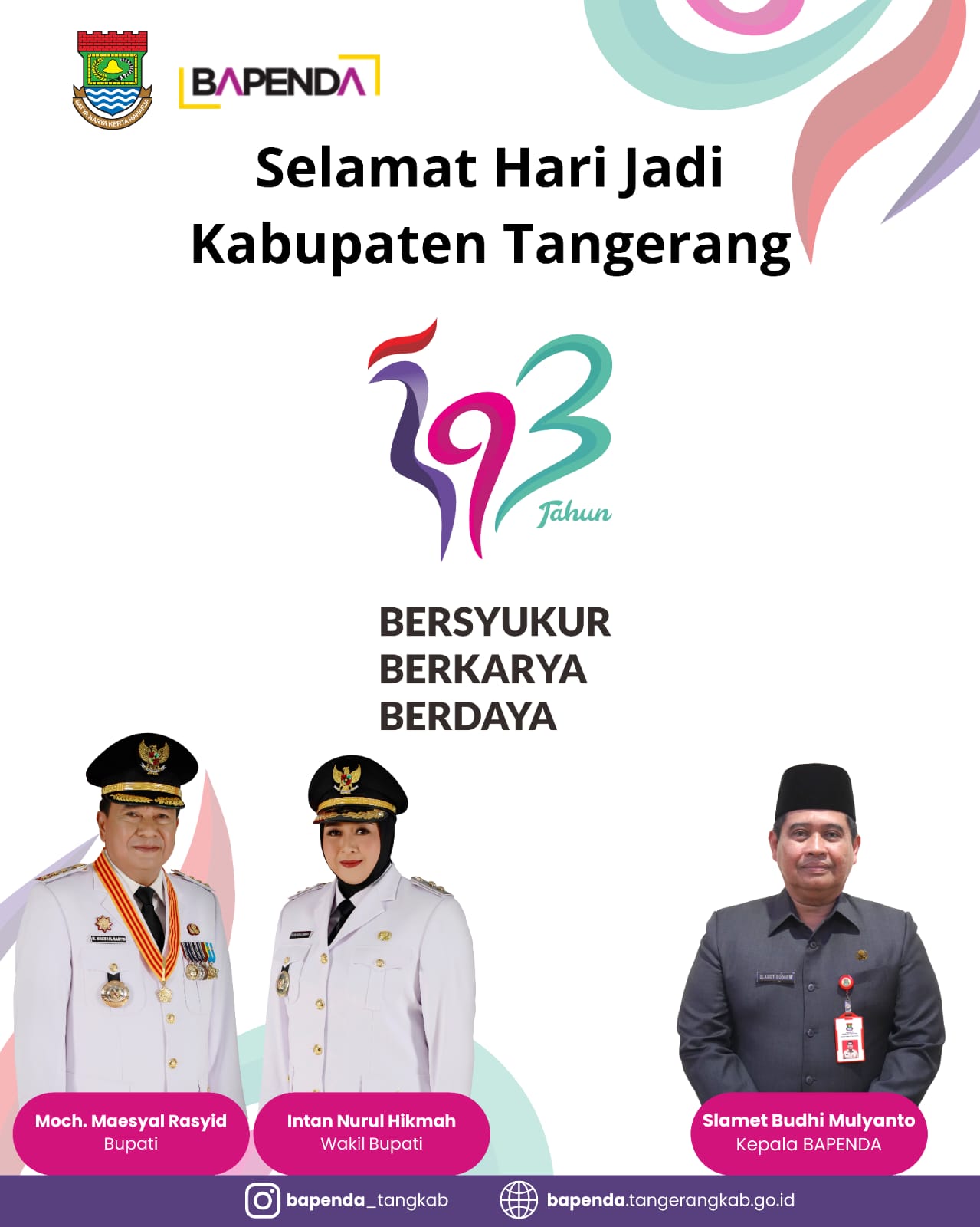 Bapenda Kabupaten Tangerang beserta jajaran mengucapkan HUT Ke-393 Kabupaten Tangerang (13 Oktober 1932 – 13 Oktober 2025) Bapenda Kabupaten Tangerang beserta jajaran mengucapkan HUT Ke-393 Kabupaten Tangerang (13 Oktober 1932 – 13 Oktober 2025)