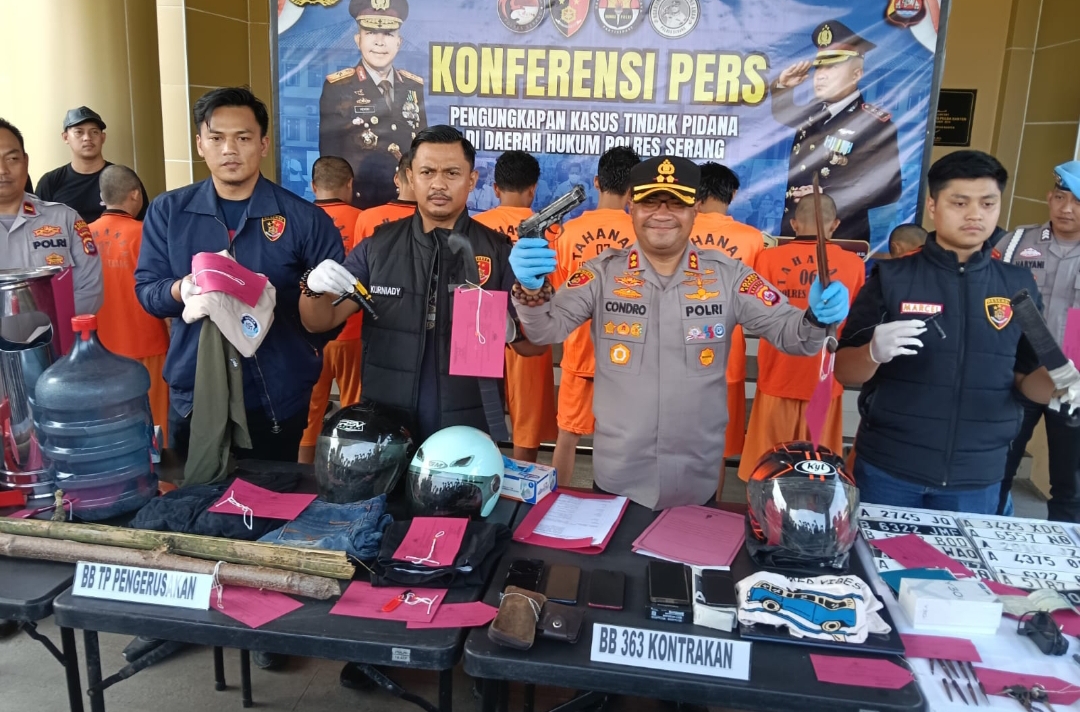 Dalam Lima Hari, Sembilan Pelaku Kejahatan Dibekuk Satreskrim Polres Serang