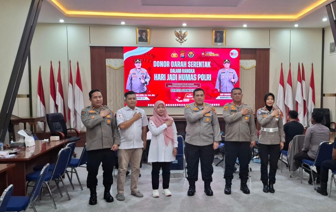Humas Polresta Serang Kota Gelar Donor Darah Serentak Peringati HUT ke-74