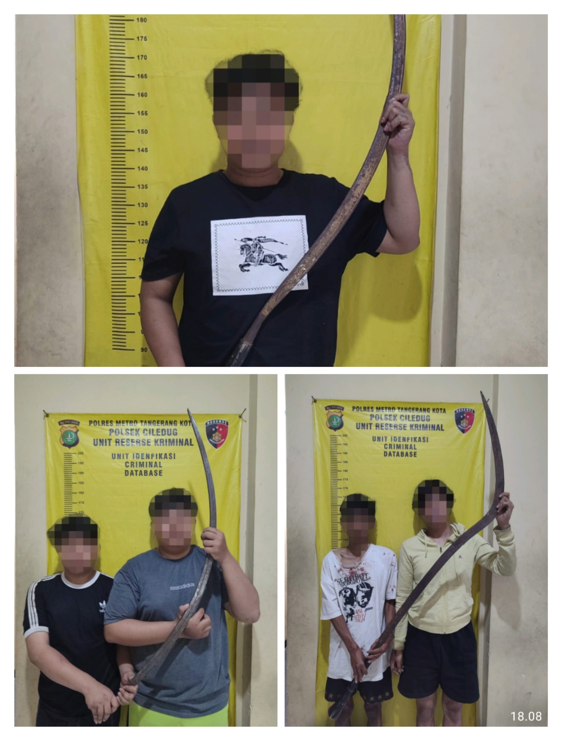 Resmob Polsek Ciledug Ringkus Lima Pemuda Bersenjata Tajam Saat Patroli Antisipasi Tawuran
