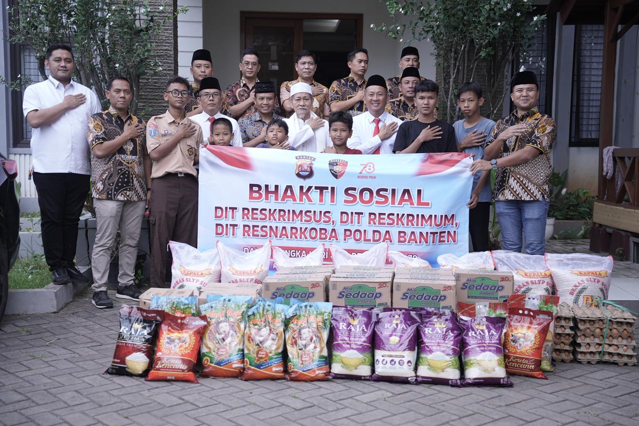 Peringati HUT ke-78 Reserse Polri, Jajaran Reserse Polda Banten Gelar Bhakti Sosial dan Doa Bersama