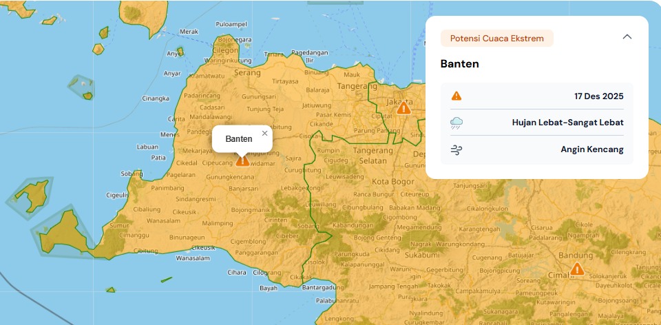 Informasi BMKG Hujan Sedang Hingga Lebat Melanda Banten Warga Diminta Waspada