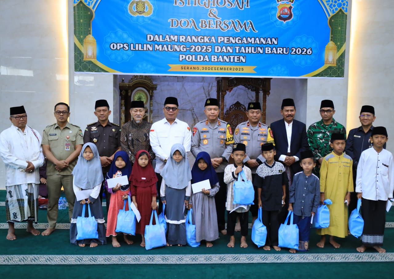 Dalam Rangka Pengamanan Ops Lilin Maung 2025, Polda Banten Gelar Istighosah dan Doa Bersama