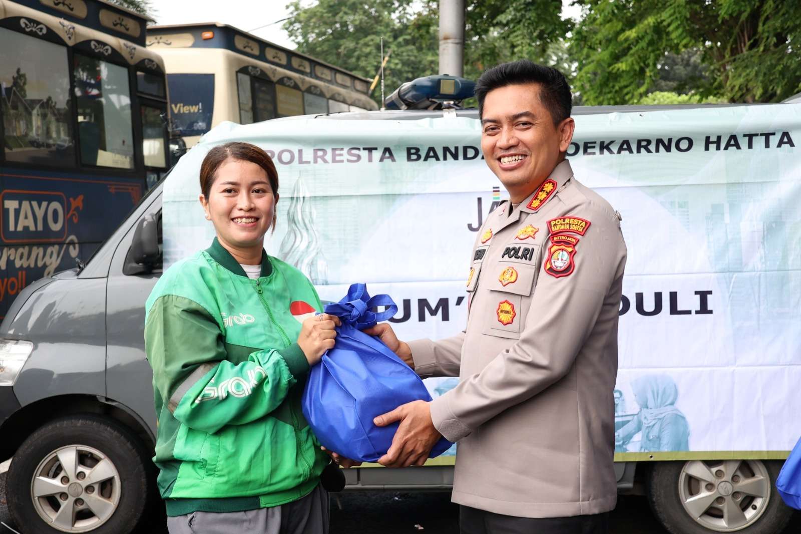 Blusukan ke Wilayah, Kapolresta Bandara Soetta Serap Aspirasi Pengemudi Ojol