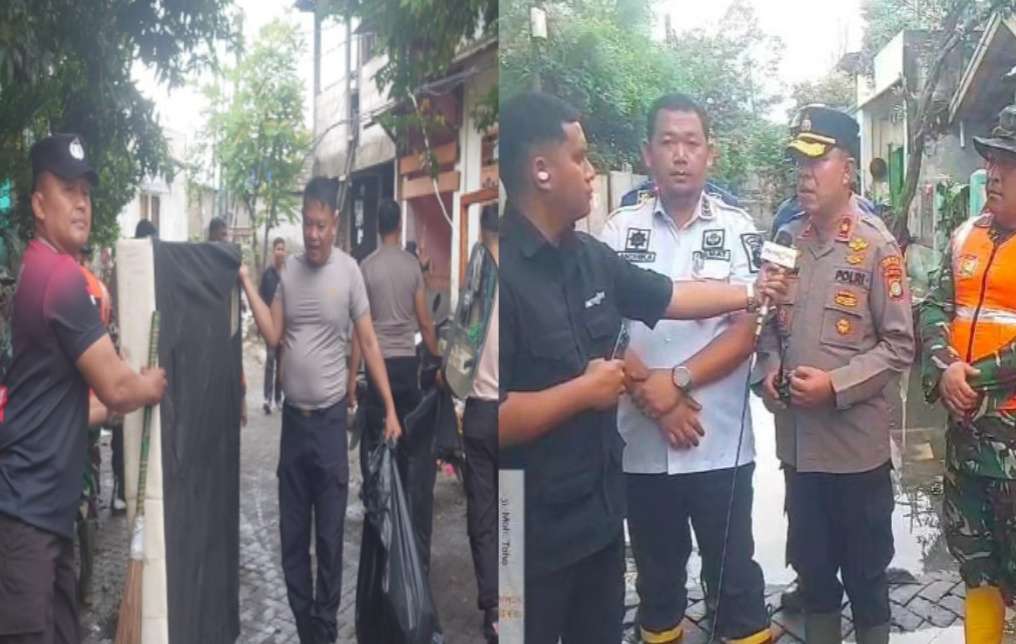 Sinergi TNI-Polri dan Masyarakat Giat Kerja Bakti Pasca Hujan di Wilayah Periuk Damai Jatiuwung