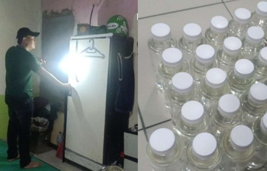 Polsek Jatiuwung Amankan Puluhan Botol Miras Oplosan