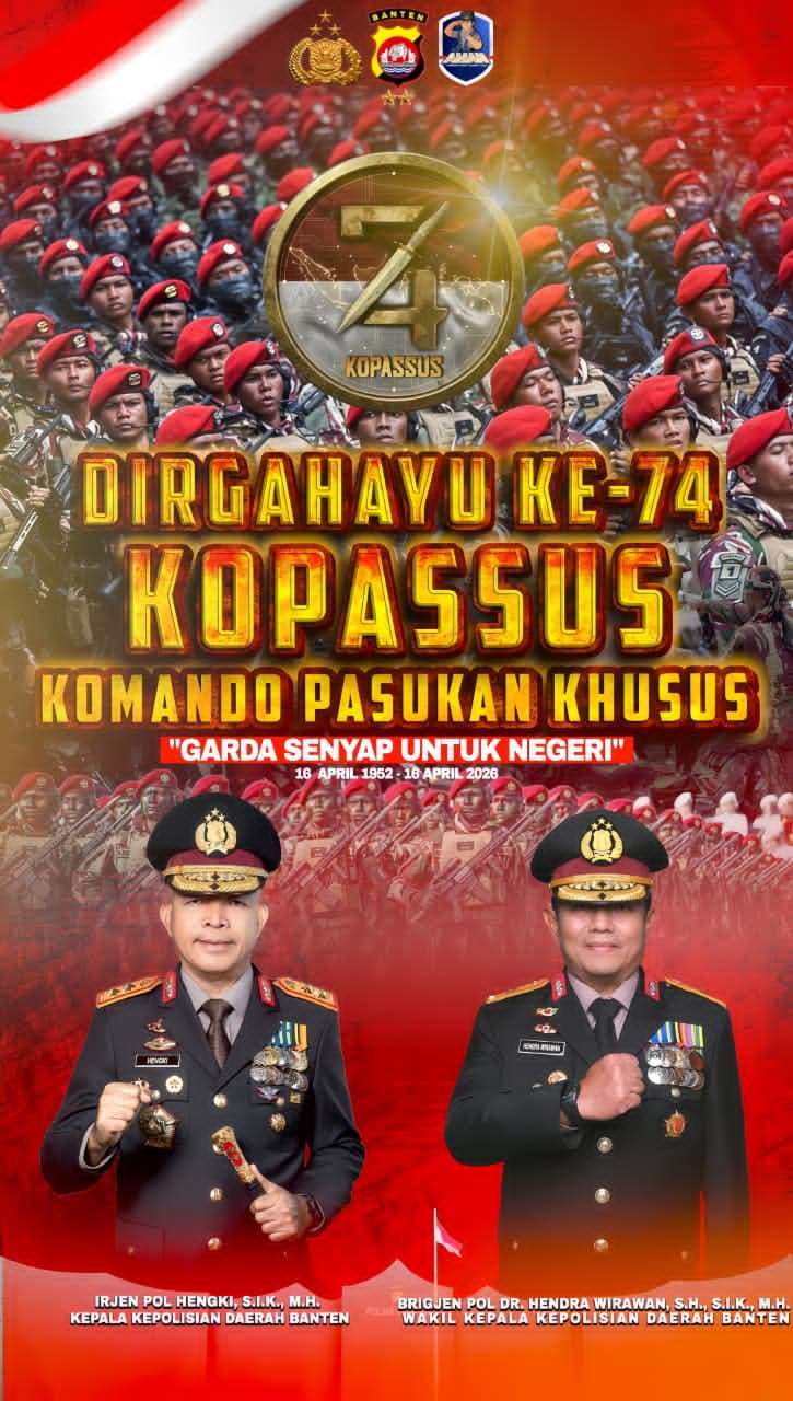 Polda Banten Ucapkan Selamat HUT ke-74 Grup 1 Kopassus