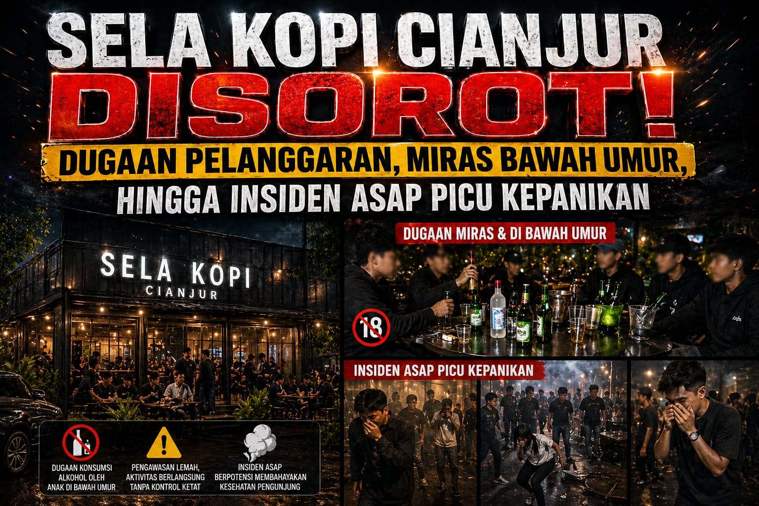 Sela Kopi Cianjur Disorot: Dugaan Miras Bawah Umur hingga Insiden Asap Beracun
