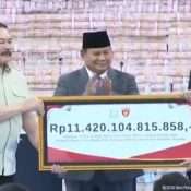 Presiden Prabowo Jadi Saksi Penyerahan Rp 11,4 Triliun Hasil Sita dan Denda ke Negara