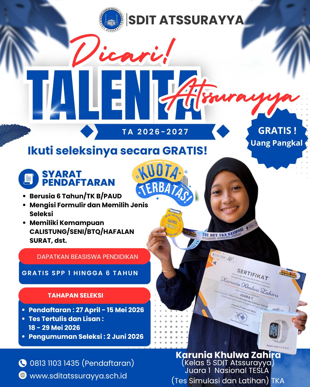 Inovasi Pendidikan, SDIT Atssurayya Buka Kelas Talenta dan Tahfidz untuk Generasi Ramah Anak