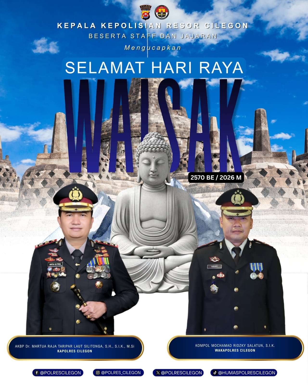 Kapolres Cilegon Ucapkan Selamat Hari Raya Waisak 2570 BE/2026 M Kapolres Cilegon Ucapkan Selamat Hari Raya Waisak 2570 BE/2026 M