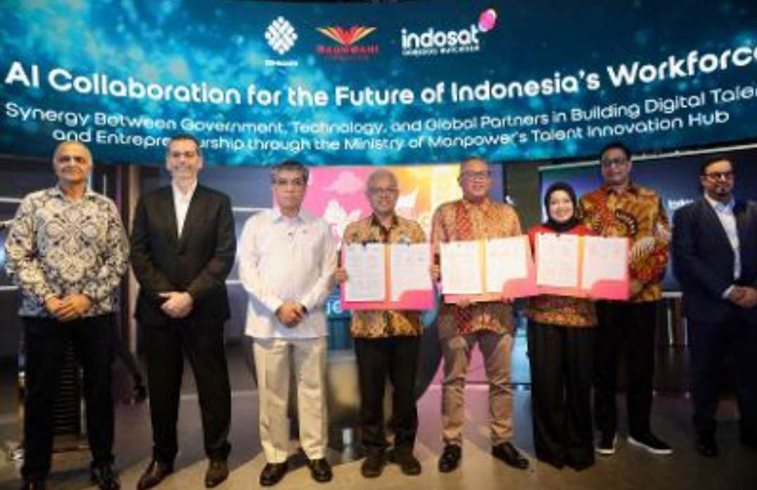 Perkuat Ekosistem Ketenagakerjaan, Kemnaker Teken MoU dengan Wadhwani dan Indosat