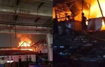 Diduga Akibat Arus Pendek, 7 Lapak Pasar ex Ramayana Cikarang Hangus Terbakar