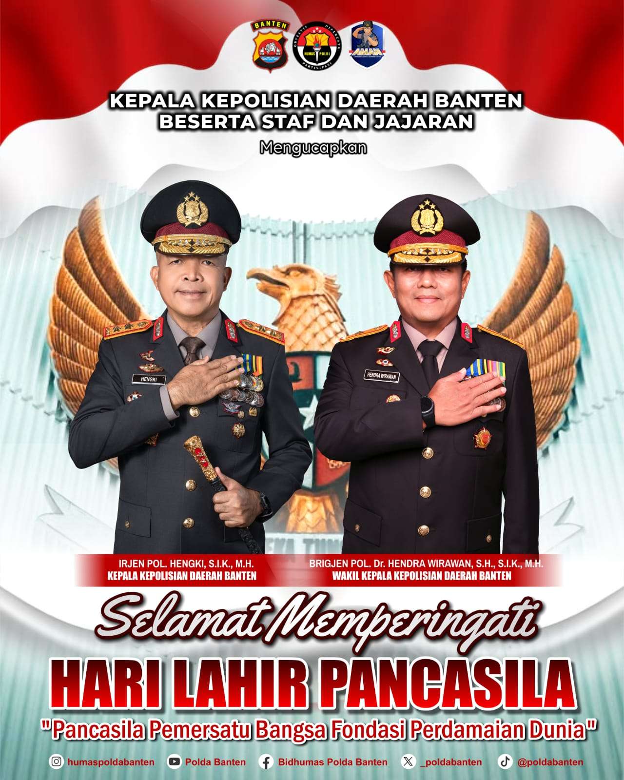 Kapolda Banten Beserta Jajaran Ucapkan Selamat Hari Lahir Pancasila 2026