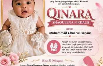 Aqiqah QINARA SHAQUEENA FIRDAUS Berlangsung Khidmat dan Lancar, Menjadi Momentum Penuh Syukur bagi Keluarga