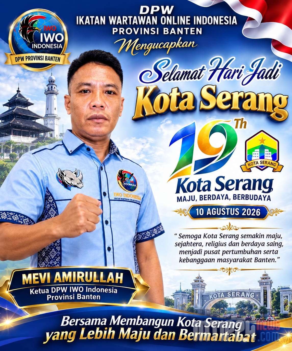 HUT KE-19 Kota Serang: IWO Indonesia Provinsi Banten Dorong Semangat Kota yang Maju, Berdaya Saing dan Bermartabat