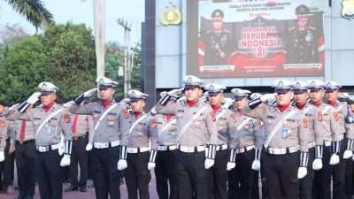 Semangat “Indonesia Berdaulat, Adil, dan Makmur” Menggema di Upacara HUT ke-81 RI di Polda Banten
