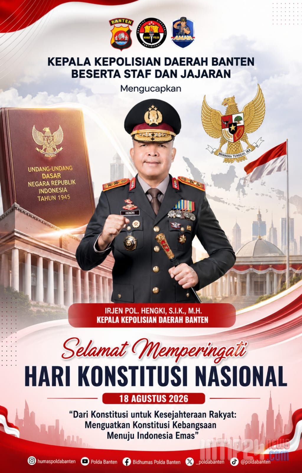 Polda Banten Peringati Hari Konstitusi Nasional, Kapolda: Teguhkan Konstitusi untuk Kesejahteraan Rakyat