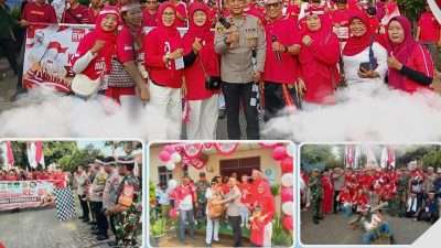 Kapolsek Karawaci Hadiri Pawai Kemerdekaan HUT RI ke-81 di Kelurahan Sukajadi