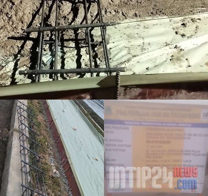 Mutu Dipertanyakan, Tulangan Besi Proyek Jalan Poros Desa di Karawang Diduga Tak Layak