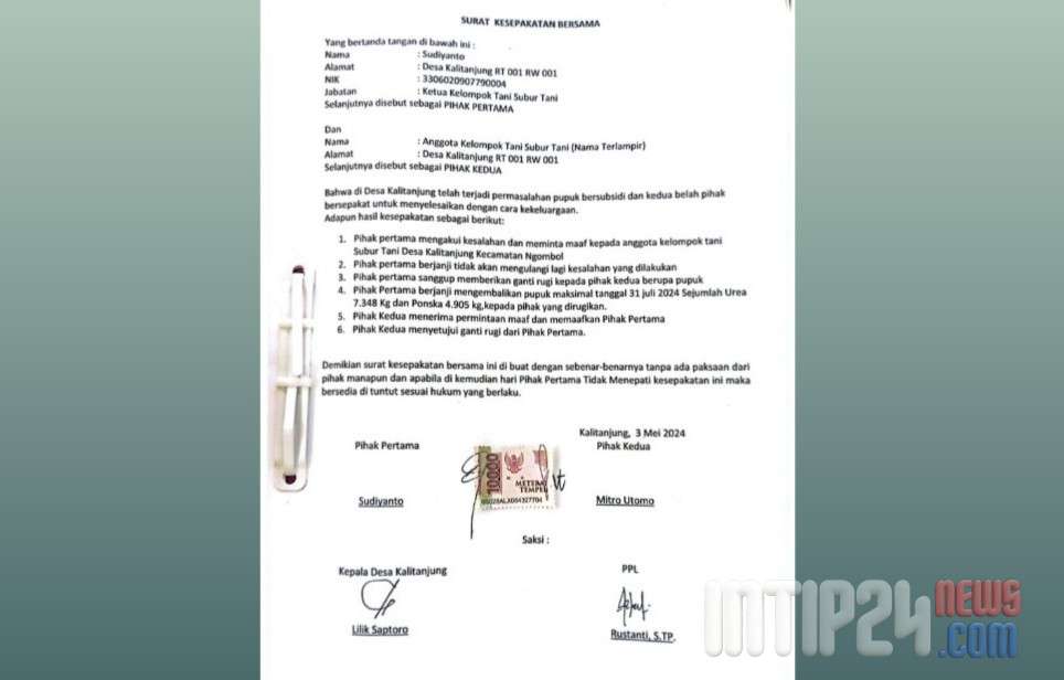 Kesepakatan Dilanggar, Warga Kalitanjung Desak Pemkab Purworejo Tindak Tegas Ketua KopTan “SUBUR TANI”